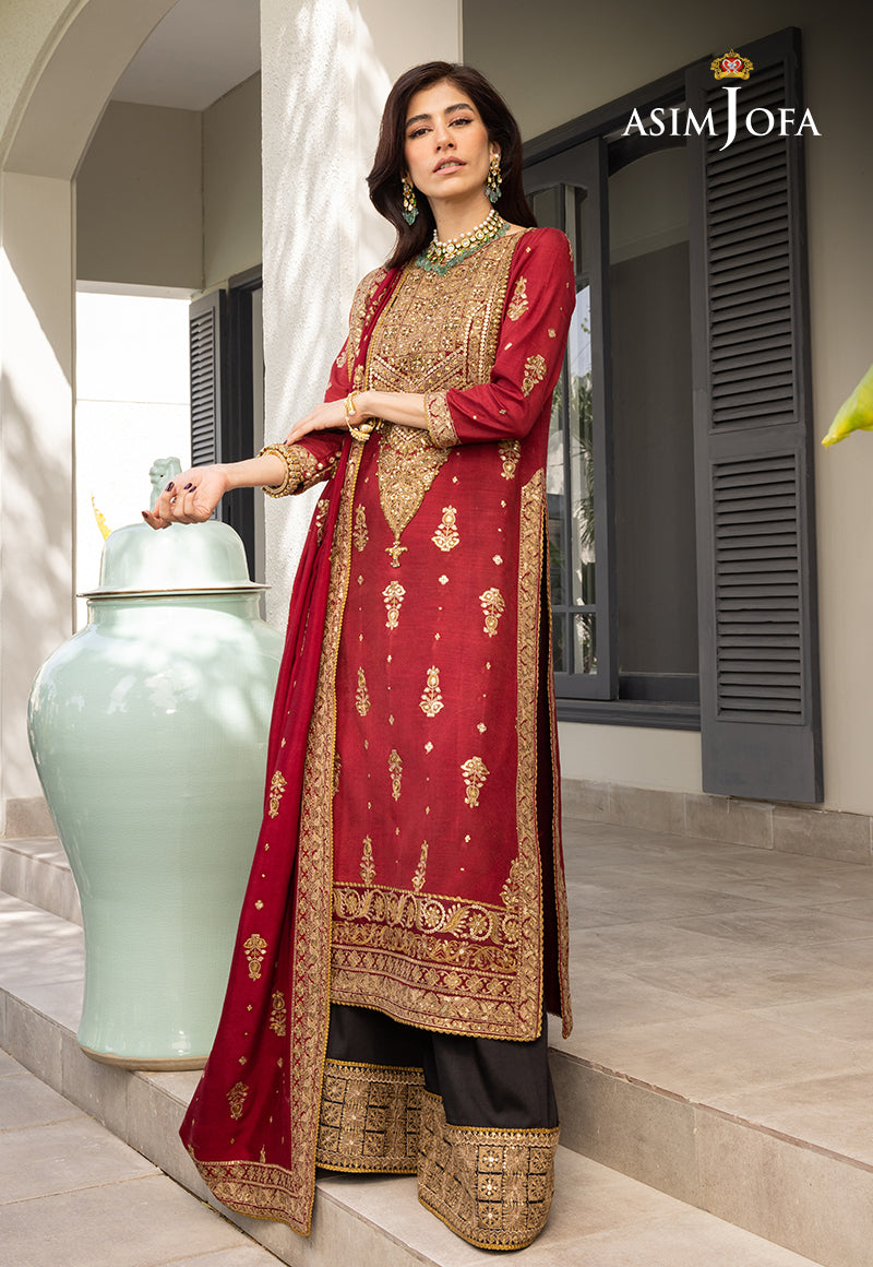 Embroidered Raw Silk By Asim Jofa (Stitched)