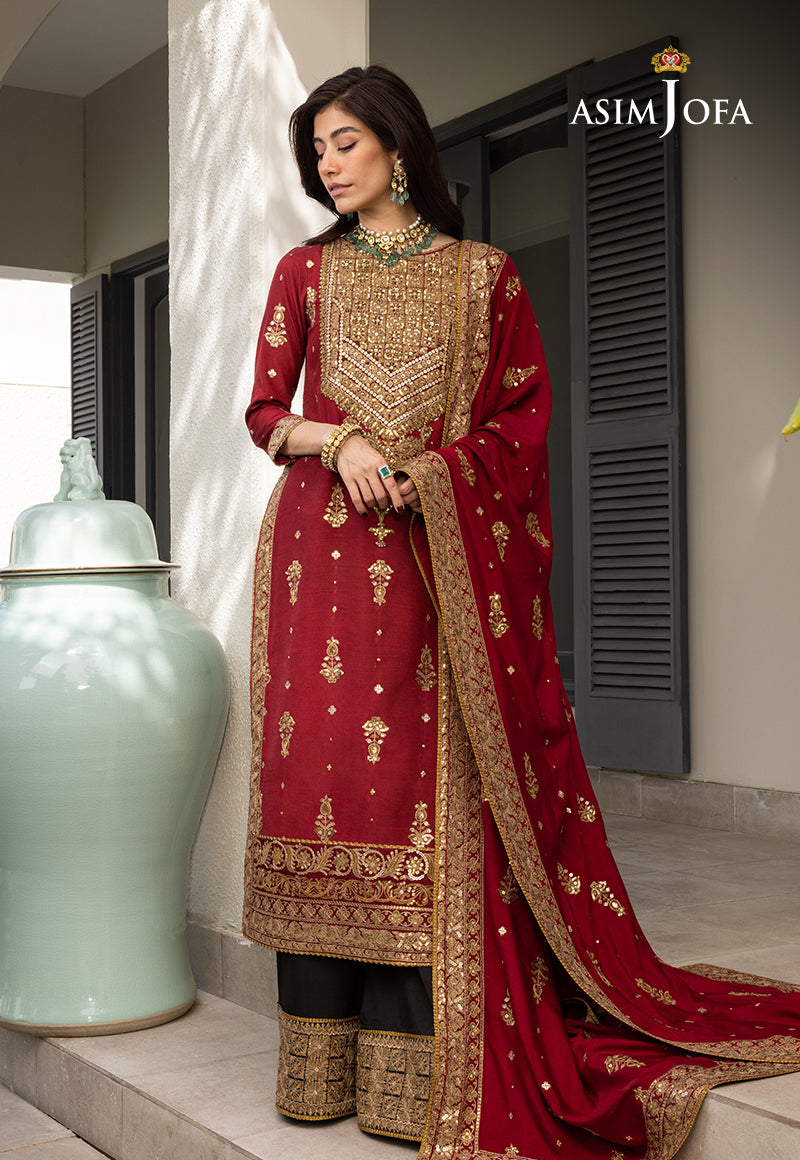 Embroidered Raw Silk By Asim Jofa (Stitched)