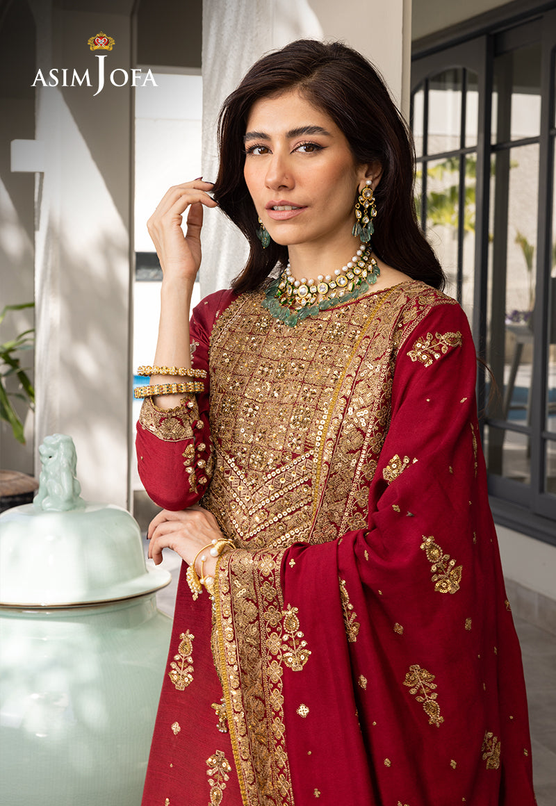 Embroidered Raw Silk By Asim Jofa (Stitched)