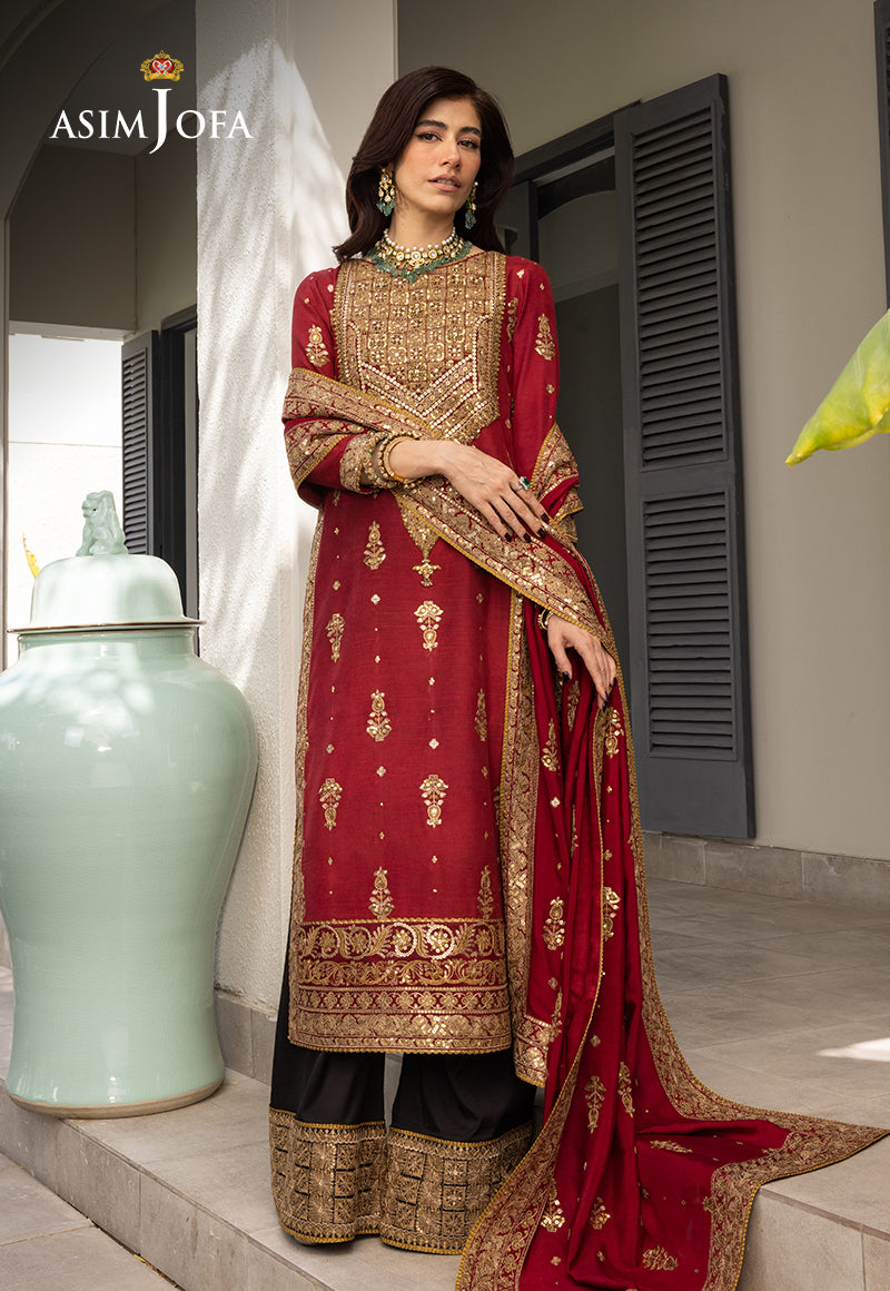 Embroidered Raw Silk By Asim Jofa (Stitched)