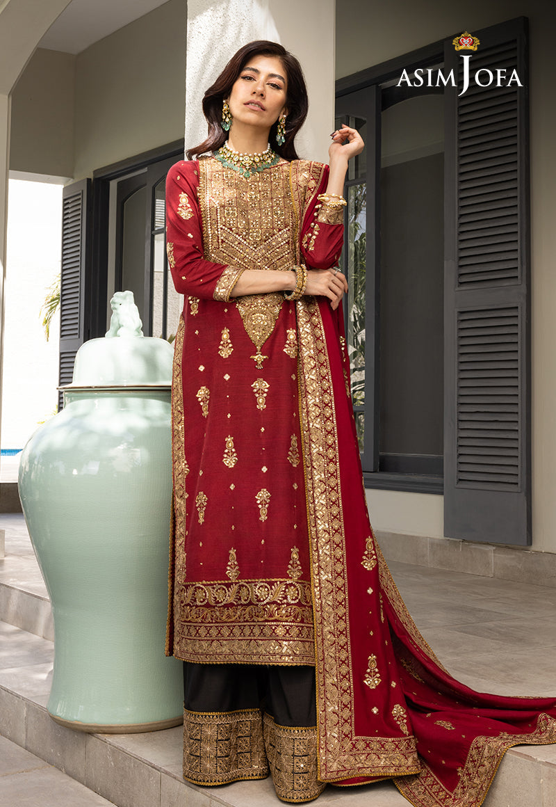 Embroidered Raw Silk By Asim Jofa (Stitched)