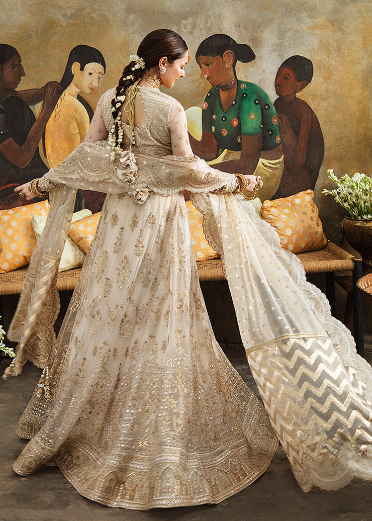 Embroidered Net Lengha - Stitched